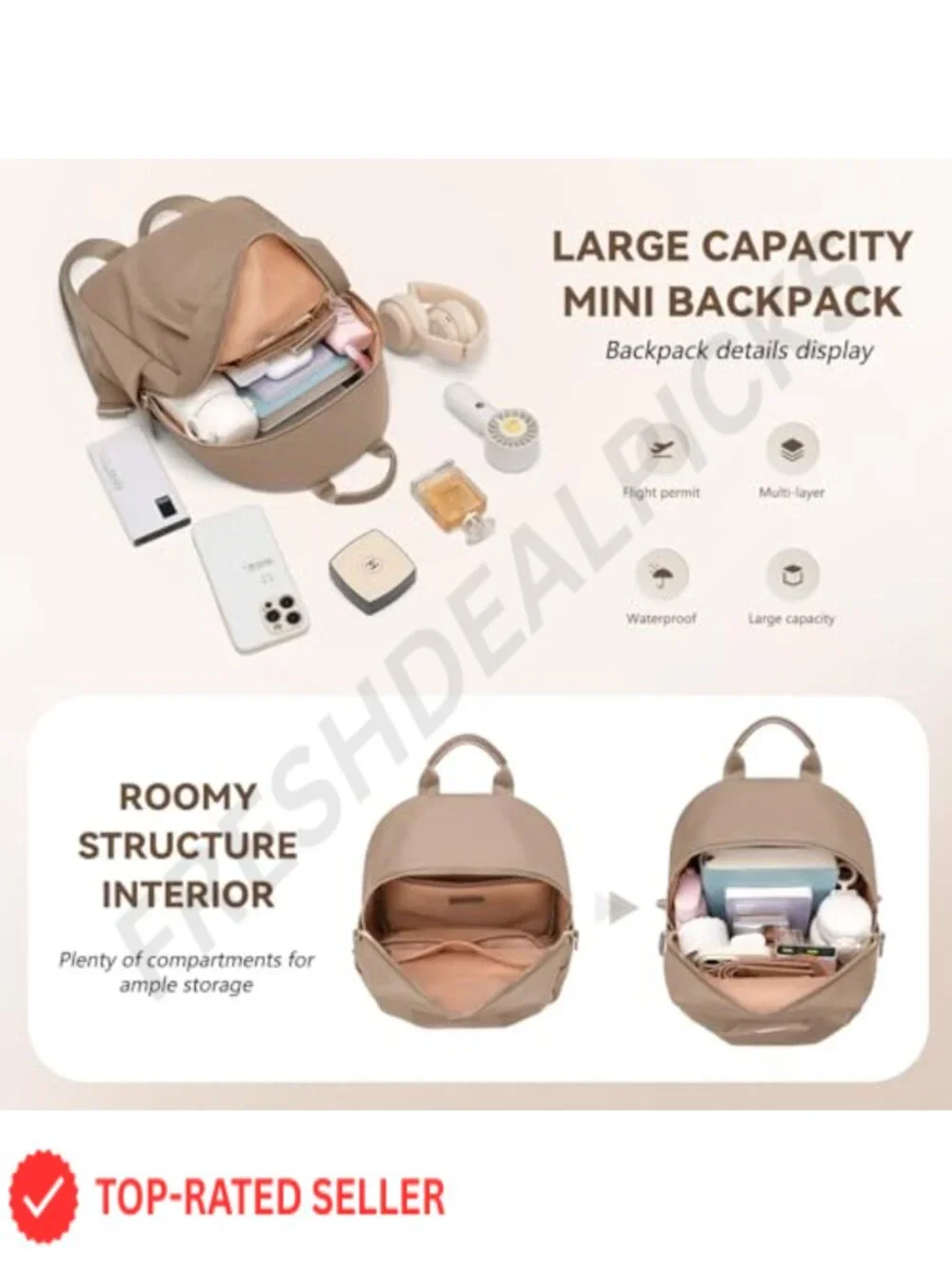 Women's Fashion Backpack Daypack Purse for Travel Work, Multi-Compartment,